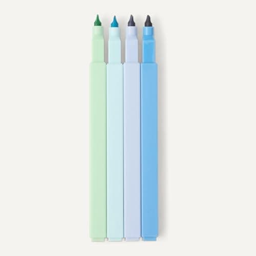 Amazon Basics Textmarker-Set, Pastellfarben, für Bibelseiten,Keilspitzen, 10 Stück, Global Recycled Standard