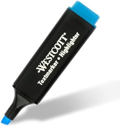 Westcott Textmarker E-743687 00 | 10 Stück gelb | 10er Pack | Leuchtendes Gelb | 2-5 mm Strichstärke | Premium Tinte aus