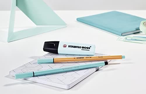 STABILO Textmarker BOSS ORIGINAL Pastel - 6er Pack - Pudriges Gelb, cremige Pfirsichfarbe, rosiges Rouge, Schimmer von L