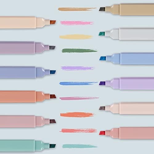 MARFOREVER Pastell Textmarker, 6 Stück Dual Tips Highlighter Pen Marker für Schüler und Office Worker bei Schul- und Bür