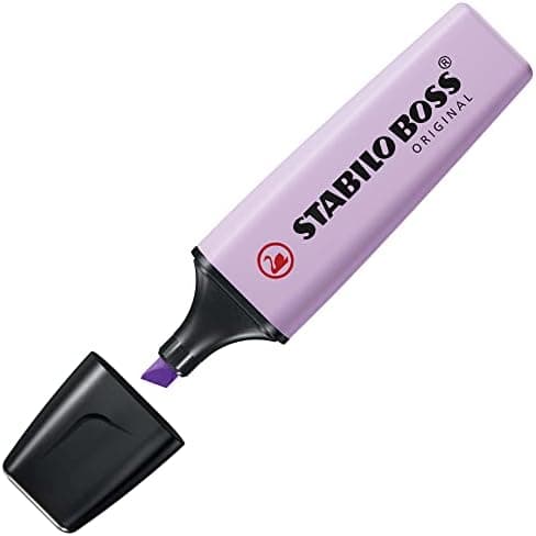 STABILO Textmarker BOSS ORIGINAL Pastel - 6er Pack - Pudriges Gelb, cremige Pfirsichfarbe, rosiges Rouge, Schimmer von L