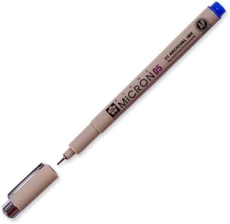 SAKURA Pigma Micron Fineliner-Stifte 6er-Set + Pinselstift | Wasserfeste, permanente schwarze Tinte | Kleinige Schreib-