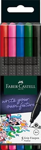 Faber-Castell 151620 Box mit 20 Grip Finelinern für Erwachsene zur lebendigen farbigen Kunst Stifte zum Zeichnen