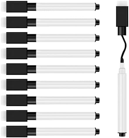 Whiteboard Marker 10 Stück Schwarz Abwischbar Schule Büro
| Magnetisch Whiteboard Stifte 10 Stück Schule Zuhause
| Abwi