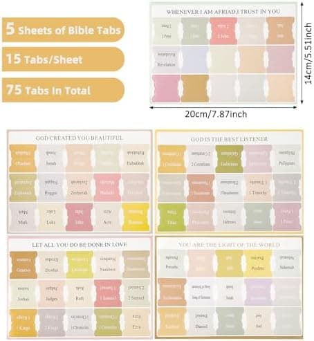 75 Stück Rosa Grau Bible Tabs, einfacher Bible Zubehör für Frauen und Männer bei der Bibelstudie - Bible Register für ei