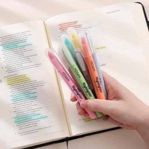 YISAN Bibel Textmarker – Pastellfarben für Bibel Highlights, Ideal für Prediger und Studierende, in 8 Farben Set, 70641