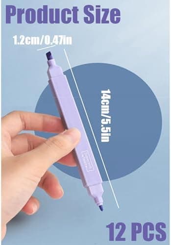 Pastellfarbiger Ästhetischer 12-PKS Textmarker für Journal und Bibel
| No-Bleed Highlighter mit weicher Keilspitze zur
