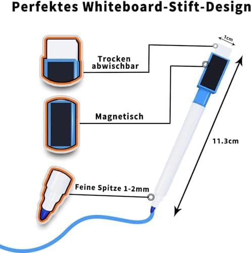 Tintenfree VOTON Whiteboard Marker - 10 Farben, Magnetwhiteboard Stifte und Radiergummi Set für professionelle Whiteboa