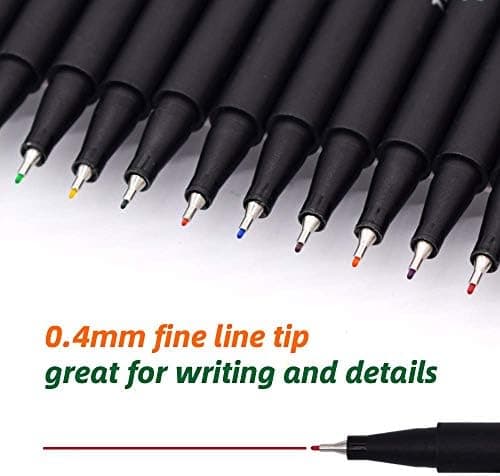 TWOHANDS 24 Farben Fineliner Stifte für Bullet Journal, 0,4mm Spitze, Perfekt für Kreatives Notizheft- und Dekorieren-Ar