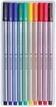10x Fineliner Schwarz für Precises Schreiben und Zeichnen im Büro und zu Hause
| 10x Metallgefaserte Fineliner mit fein