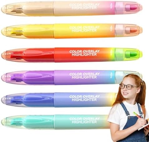 Fluoreszenz-Highlighter Double Ended, 6 Farben, Schnelltrocknend für Bibel, Hauptsache Journaling, Schulbedarf
| Fluore