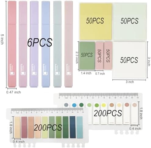 700 Transparente Haftnotizen for Buch-Annotieren, Pastell Highlighter Pen Set No Bleed Dry Fast,Perfect for Bibel-Tabs