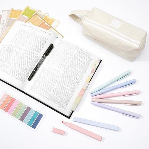 Vienrose Bibel Journaling Satz Bibelstudienzubehör, Textmarker und Stifte, 75 Englische Bibelregister, Bibel Journaling