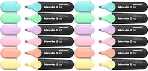 Schneider Job 150 Pastell Textmarker - aus recyceltem Kunststoff, ausgezeichnet mit Der blaue Engel - Sortiert in türki
