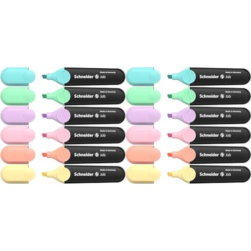 Schneider Job 150 Pastell Textmarker - aus recyceltem Kunststoff, ausgezeichnet mit Der blaue Engel - Sortiert in türki