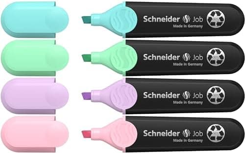 Schneider Job 150 Pastell Textmarker - aus recyceltem Kunststoff, ausgezeichnet mit Der blaue Engel - Sortiert in türki