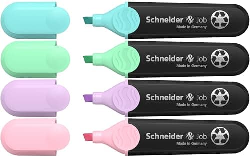 Schneider Job 150 Pastell Textmarker - aus recyceltem Kunststoff, ausgezeichnet mit Der blaue Engel - Sortiert in türki