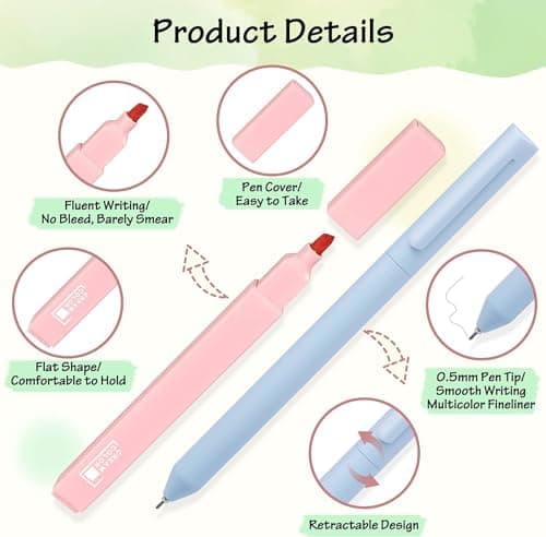 17 Textmarker Pastell Set für Journal und Büro - Aesthetic Bible Highlighter und Fineliner für Bibel und Schulbedarf
|