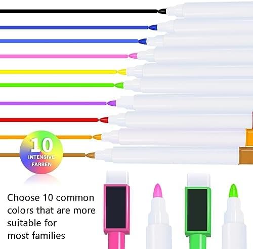 Tintenfree VOTON Whiteboard Marker - 10 Farben, Magnetwhiteboard Stifte und Radiergummi Set für professionelle Whiteboa
