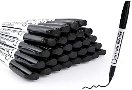 Volcanics Whiteboard Marker Stifte - Rundspitze - Abwischbar - Trocken Rückstandsfrei - Schwarz - 36er Set