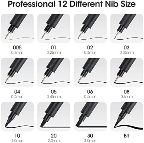 TWOHANDS Micro Fineliner Stifte 12 Farben, 0.25mm Ultrafeine Spitze, Wasserfest, für Künstler und Illustratoren, perfekt