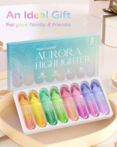 Four Candies 8PCS schnelles Trocknen süße Pastell-Textmarker-Set, weiche Keilspitze, ideal für Bibeltextmarker, kein Aus