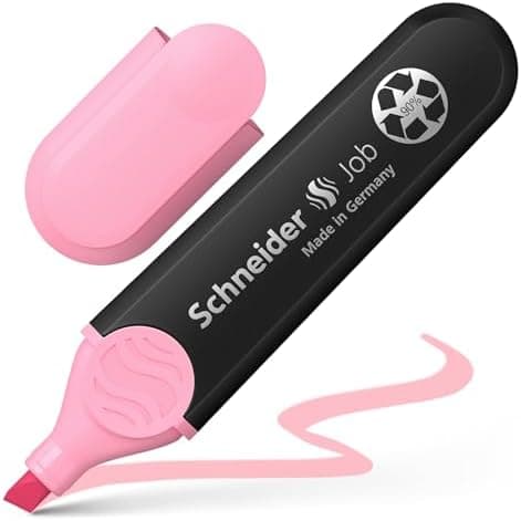 Schneider Job 150 Pastell Textmarker - recycelter Kunststoff, Der blaue Engel ausgezeichnet, 10er Pack rosé