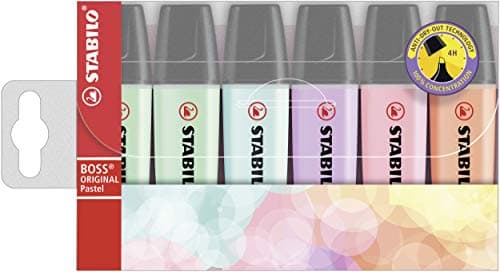 Stabilo Textmarker BOSS ORIGINAL Pastel Farben - Ideal für Kreatives Schreiben und Illustration
| Stabilo Textmarker BO