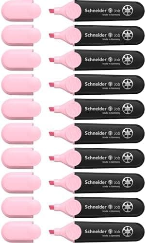 Schneider Job 150 Pastell Textmarker - recycelter Kunststoff, Der blaue Engel ausgezeichnet, 10er Pack rosé