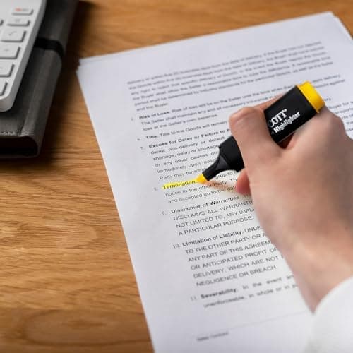 Westcott Textmarker E-743687 00 | 10 Stück gelb | 10er Pack | Leuchtendes Gelb | 2-5 mm Strichstärke | Premium Tinte aus