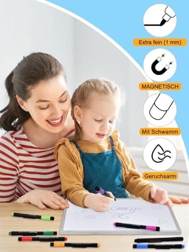 Magnetische Whiteboard Marker Weißwandstifte 12 Stücke Schwarz für Schule und Büro