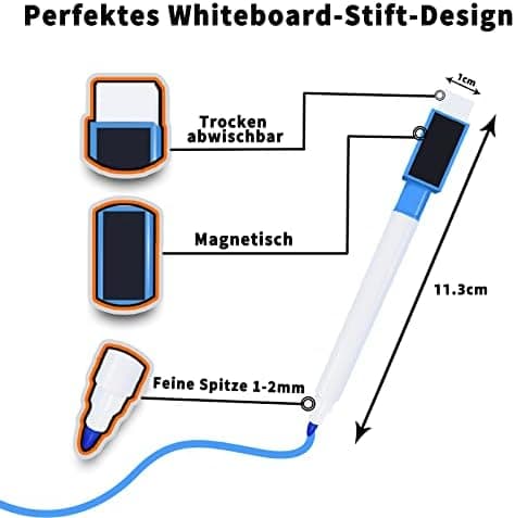 Tintenfree VOTON Whiteboard Marker - 10 Farben, Magnetwhiteboard Stifte und Radiergummi Set für professionelle Whiteboa