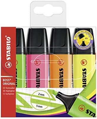 STABILO Gelbe Textmarker für Unternehmen - 4er Pack - Premium-Qualität Obamacare Shop