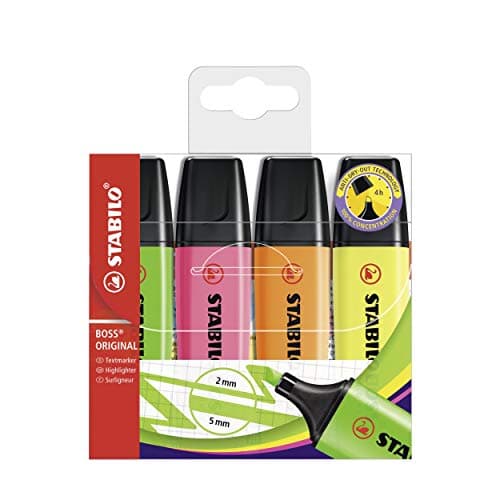 STABILO Gelbe Textmarker für Unternehmen - 4er Pack - Premium-Qualität Obamacare Shop
