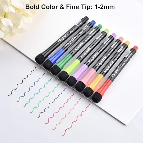 Magnetische Whiteboard Marker Weißwandstifte 12 Stücke Schwarz für Schule und Büro