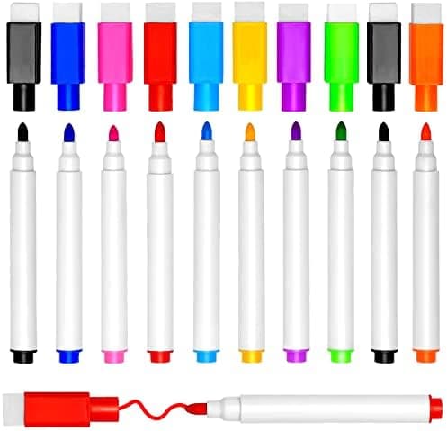 10 Stück Whiteboard Stifte, 9 Farben Magnetic Trockensystem Abwischbare Marker für Büro und Schule
| 10 Stück Whiteboar
