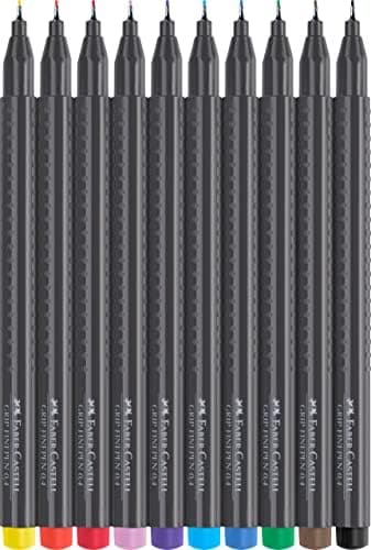 Faber-Castell 151620 Box mit 20 Grip Finelinern für Erwachsene zur lebendigen farbigen Kunst Stifte zum Zeichnen