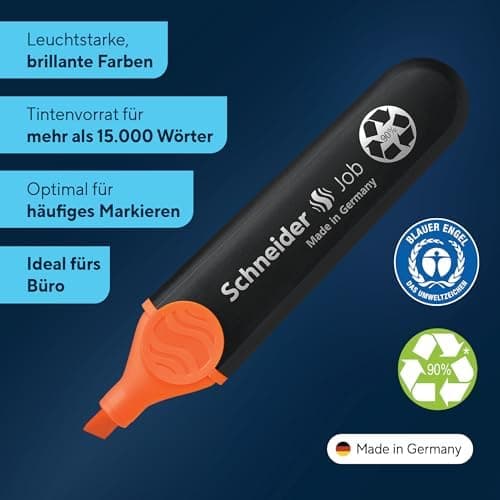 Schneider Job 150 Pastell Textmarker - recycelter Kunststoff, Der blaue Engel ausgezeichnet, 10er Pack rosé