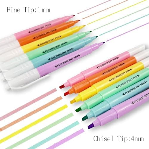 Pastell Marker Bibel Textmarker für Kinder und Erwachsene - 12 Stück Packung
| Klein Format Highlighter Pen Stift Paste