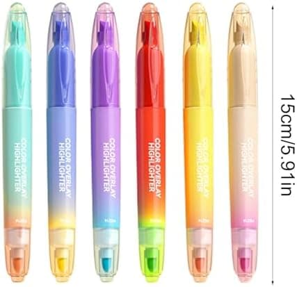 Fluoreszenz-Highlighter Double Ended, 6 Farben, Schnelltrocknend für Bibel, Hauptsache Journaling, Schulbedarf
| Fluore