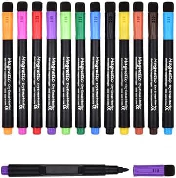 Whiteboard Marker Magnetisch Schwamm 2 in 1 8 Farben Trocken Abwischbar Rundspitze 1-2mm Zuhause Schule Büro