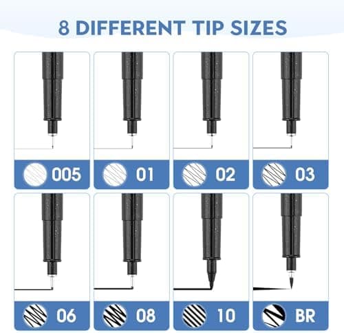 Schwarze Kunststifte YISAN 70313 - Ideal fürreported Design und Make-up-Aufträge
| YISAN Schwarz Pigment Liner Set 7031