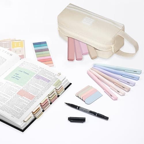 Vienrose Bibel Journaling Satz Bibelstudienzubehör, Textmarker und Stifte, 75 Englische Bibelregister, Bibel Journaling