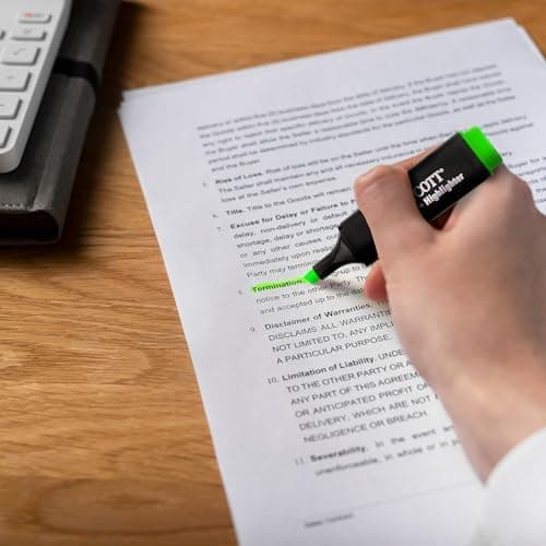 Westcott Textmarker E-743687 00 | 10 Stück gelb | 10er Pack | Leuchtendes Gelb | 2-5 mm Strichstärke | Premium Tinte aus