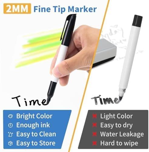 Whiteboard Marker 10 Stück Schwarz Abwischbar Schule Büro
| Magnetisch Whiteboard Stifte 10 Stück Schule Zuhause
| Abwi