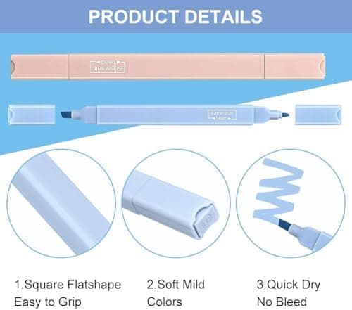 Pastell Textmarker 12 Stück Dual Tips Highlighter Pen Für Schulbüro Journaling