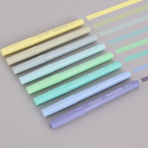 YISAN Pastell Textmarker Set für Bibelmarker, Ausmalen für dünne Papiere, 70269 - Pastell Marker für Bibellektoren und A