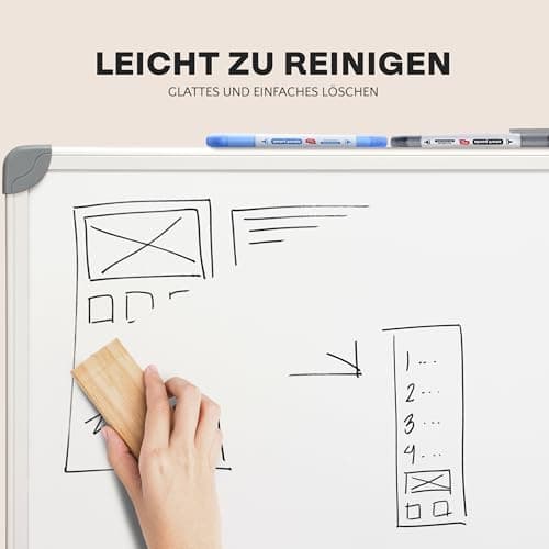 Whiteboard Marker von SmartPanda – Abwischbare Stifte, Doppelspitze, 12er Set - Perfect für Meetings - Länger haltbar –
