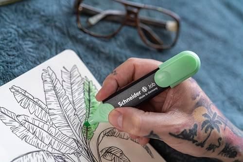 Schneider Job 150 Pastell Textmarker - recycelter Kunststoff, Der blaue Engel ausgezeichnet, 10er Pack rosé