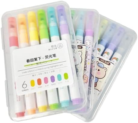 18 Pastell Textmarker Leuchtstift Mit Zwei Spitzen, MeißEl Und Fine Highlighter Pen Für Journaling und Schulzubehör, 60m